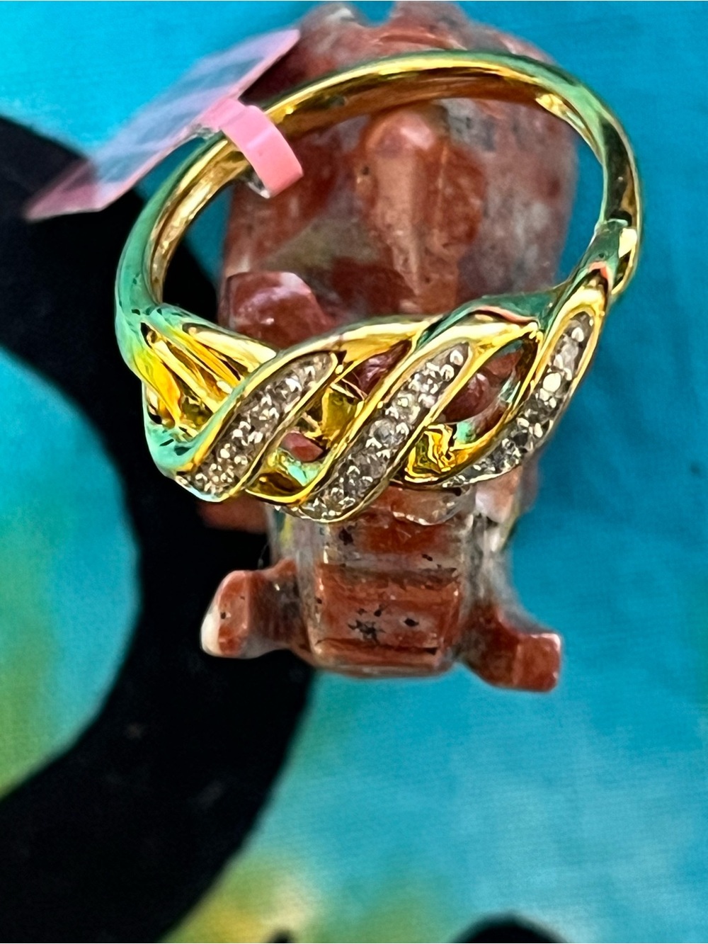 Natural Diamond Gold Over Sterling Silver Ring Size 7 NWT .05 CTW